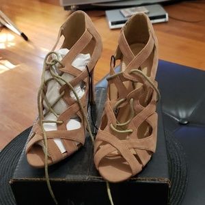 Tan suede sandals size 6